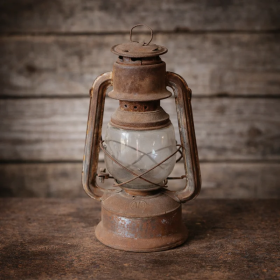 Antique kerosene hurricane lantern – vintage rustic lamp collectible