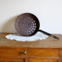 Antique copper chestnut roasting pan – vintage kitchen collectible