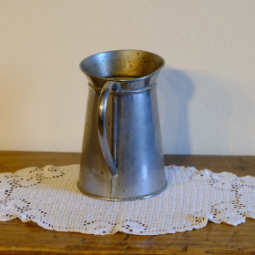 Antique galvanized metal pitcher – rustic vintage collectible