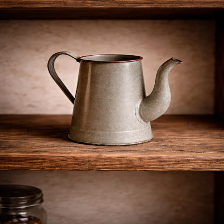 Antique stoneware teapot – vintage kitchen collectible