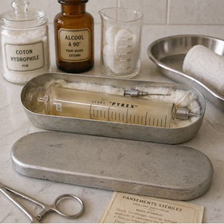 Authentic French Vintage Medical Syringe Decor