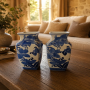 Vases porcelaine bleu blanc vintage