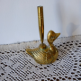 Porte-stylo ancien en laiton canard vintage