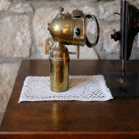 Antique Luxor brass miner lamp – vintage collectible lamp
